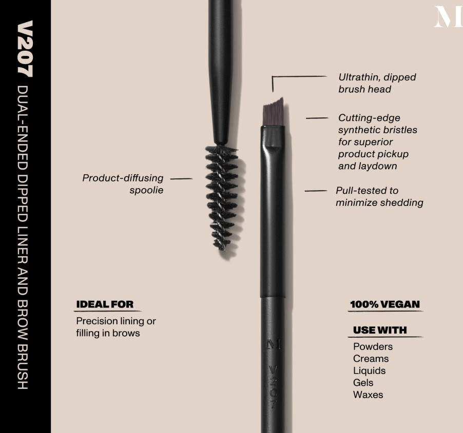 Brushes & Tools Morphe Vegan Brushes | V207 - Dual-Ended Dipped Liner And Brow Brush