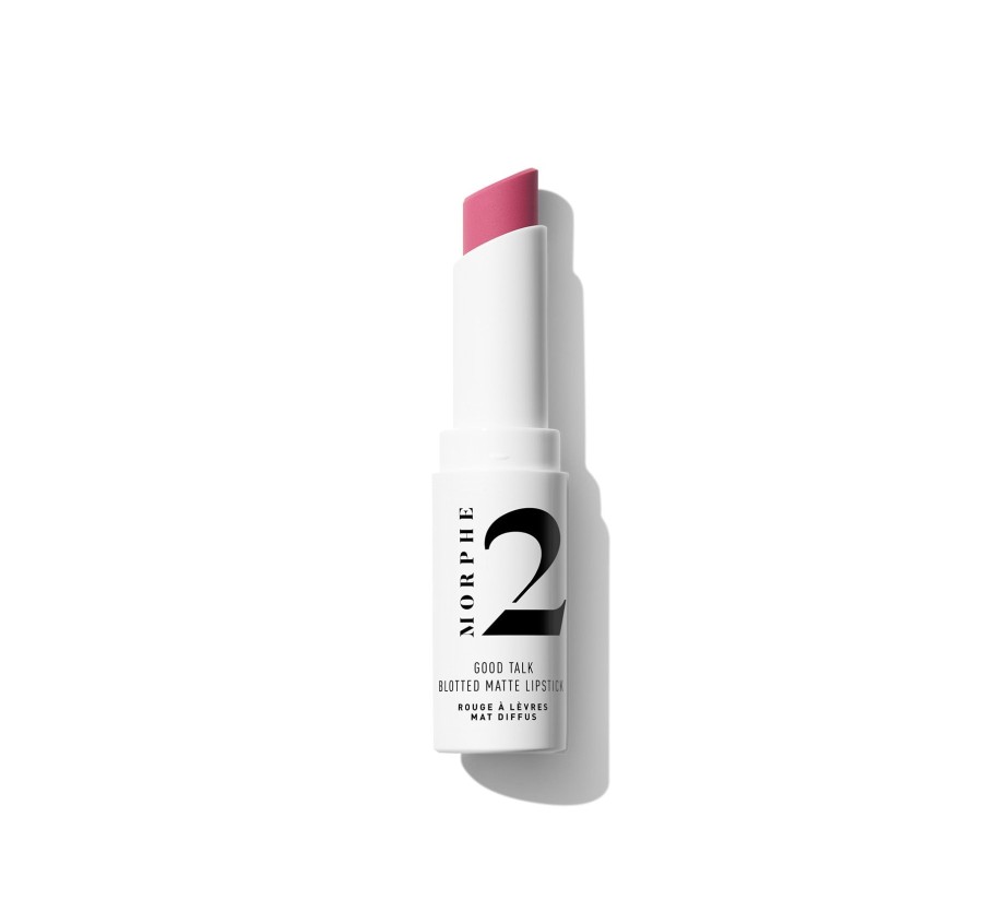 Makeup Morphe Lipstick | Good Talk Blotted Matte Lipstick- Flirty Pink